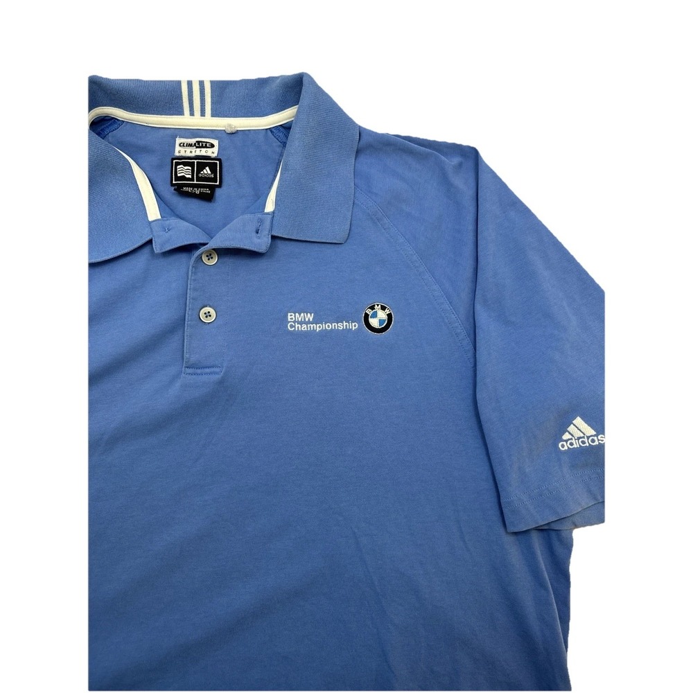 BMW Championship Adidas Climalite Golf Polo Shirt L Men Blue BMW Championship